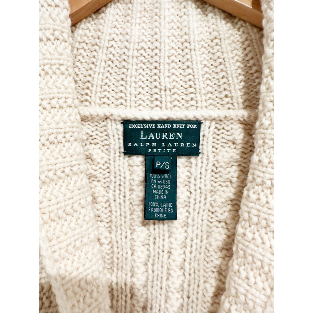 Ralph Lauren Cream Cable Knit Cardigan - Small Fisherman Core/Old Money/Coastal - Picture 8 of 9